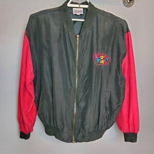 Vintage Looney Tunes Men's Light Jacket Size Medium Black American Characters